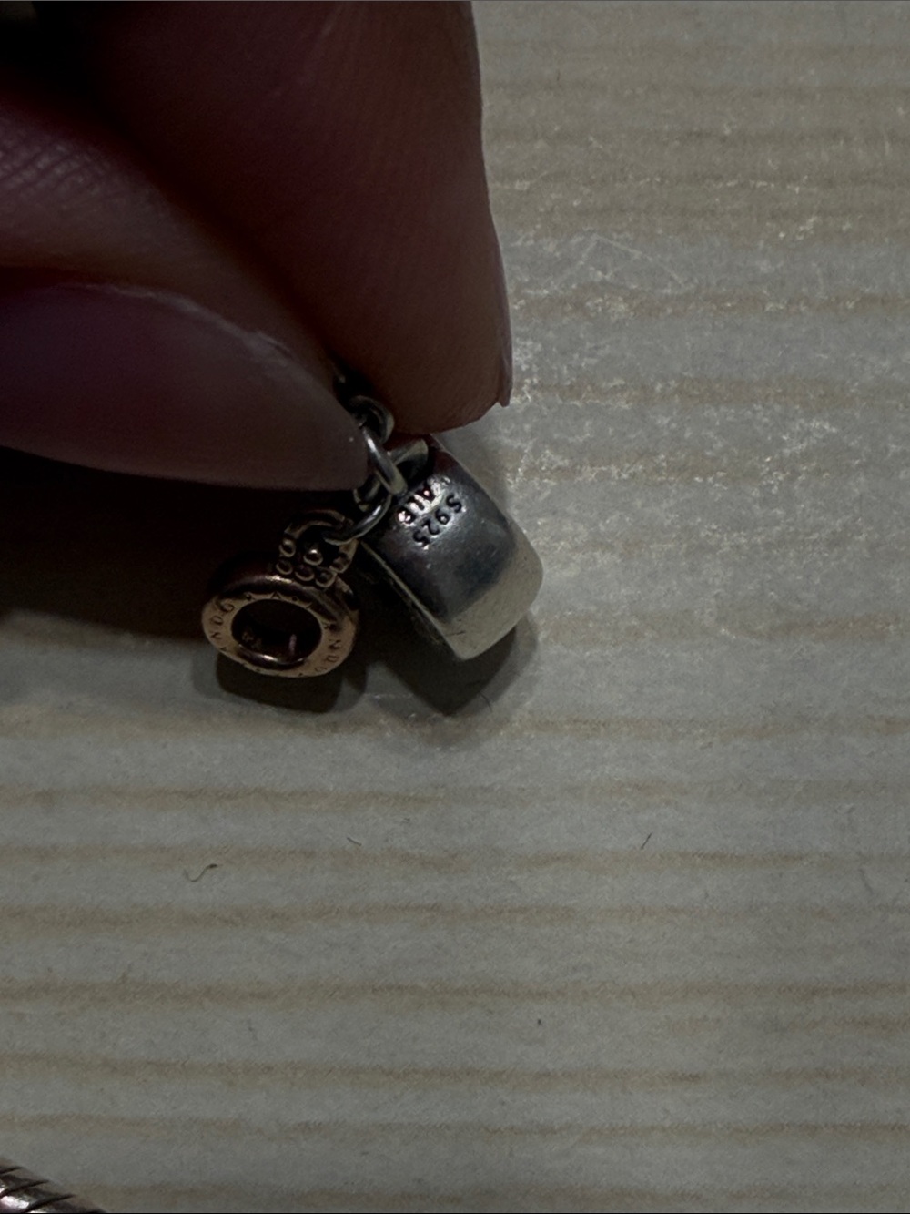 Pandora Sterling Silver Charm Bracelet with chain charm - Picture 5 of 5